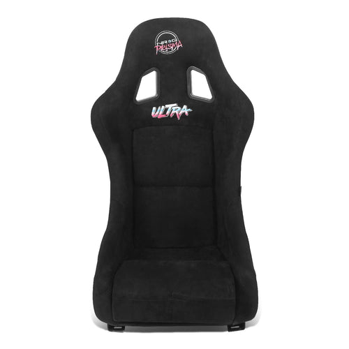 NRG Innovations Universal Fixed Back NRG-FRP-303BK-ULTRA Bucket Racing Seat with Side Mount Adapters for 6-Point Harnesses, Size M, Black Seat Cover, 22" W X 34" H X 21" D