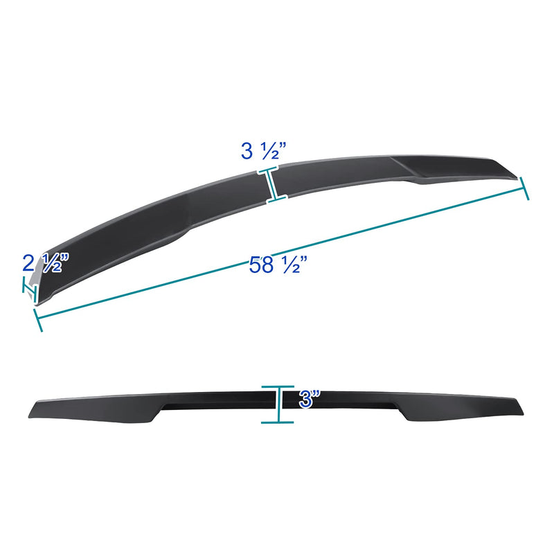 Matte Black ABS Spec-D Tuning Rear Trunk Spoiler for 2014-2018 Chevy Corvette C7 Models