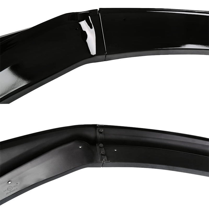 Glossy Black Spec-D Tuning Front Bumper Lip Spoiler Splitter 3PC Compatible with 2014-2017 Honda Fit