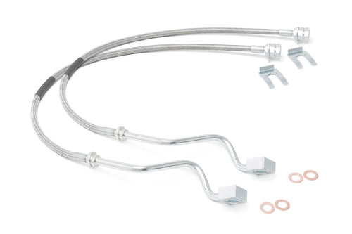 Rough Country Stainless Front Brake Lines for Ford F-250/F-350 Super Duty (1999-2004) with 4-8" Lift, 27" Long