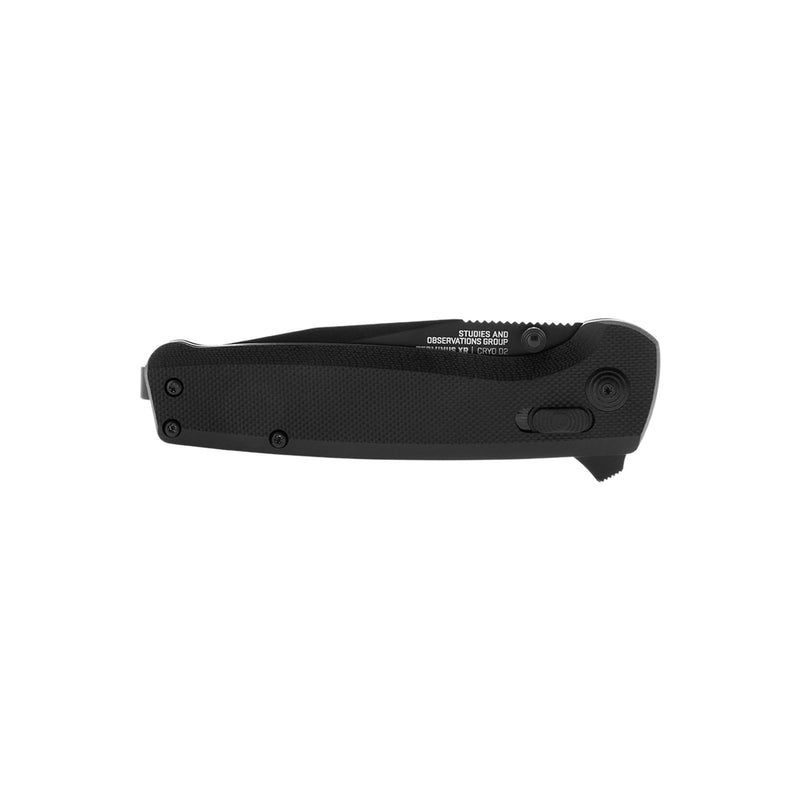 SOG Daily Carry Terminus XR G10 Rugged EDC Ambidextrous Pocket Folding Knife | G10 Handle | Wear-Resistant D2 Steel Blade, Black, Clam Pack