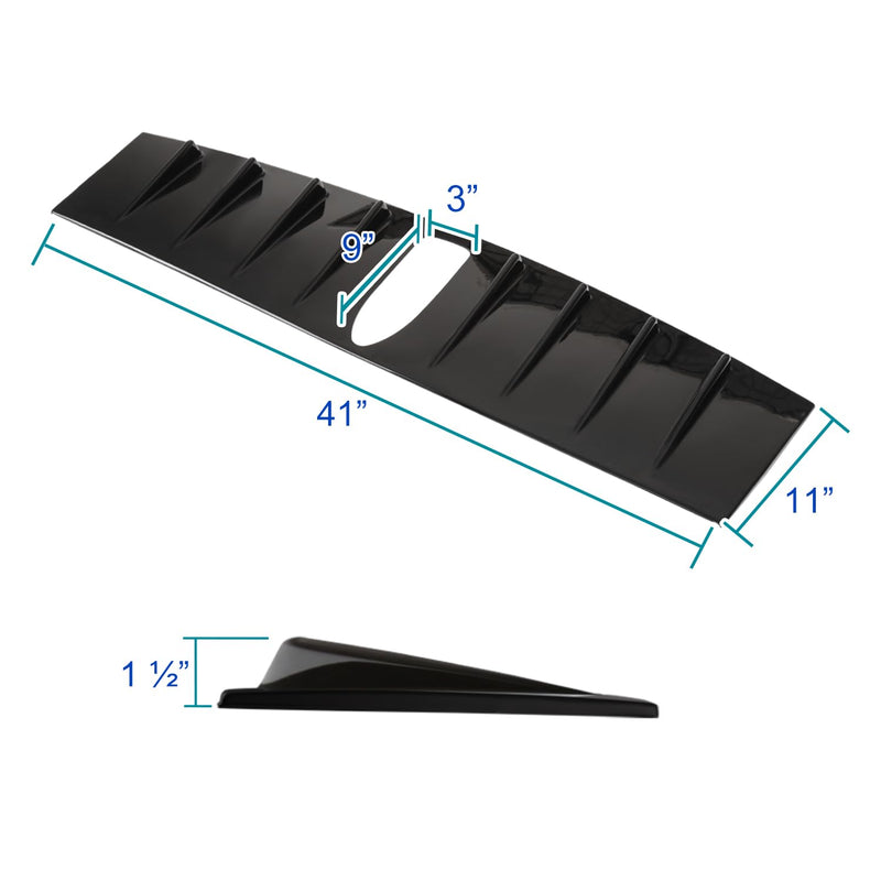Spec-D Tuning ABS Glossy Black Shark Fin Vortex Generator Compatible with 2015-2021 Subaru Impreza WRX STI Models