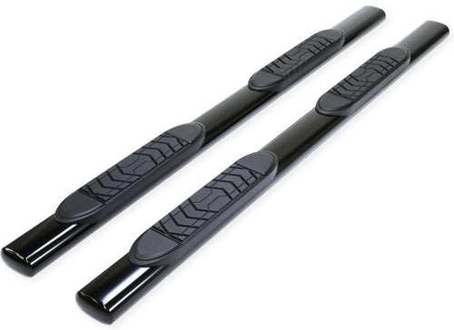 TrailFX Running Boards Truck Fits Chevrolet Silverado 1500 Crew Cab 2004–2013 Oval 5-Inch Straight Side Bars Black Powder Coated Steel with Step Pads Frame Body Mount Set of 2 TrailFX A7003B