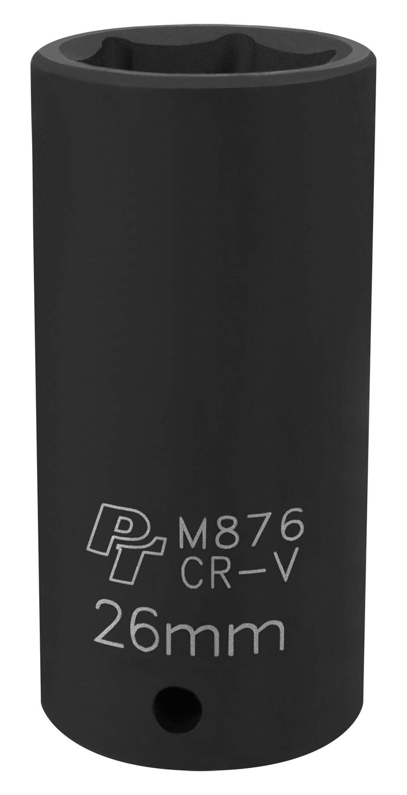 1/2-Inch Drive Performance Tool M876 6pt Impact Socket, 26mm