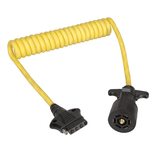 Wesbar 7-way Trailer To 5-way Flat Car End Coiled Jumper W/ 4ft Cable 787195
