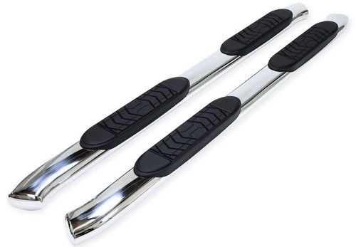 Truck Running Boards TrailFX A7064S Fits Chevy Silverado 1500 Extended Cab 2007-2018 Oval 5 Inch Nerf Bar Polished T304 Stainless Steel Side Step Running Boards No-Drill Install