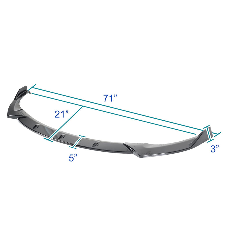 Glossy Black Spec-D Tuning Front Bumper Lip Spoiler Splitter Compatible with 2013-2017 Hyundai Veloster Turbo