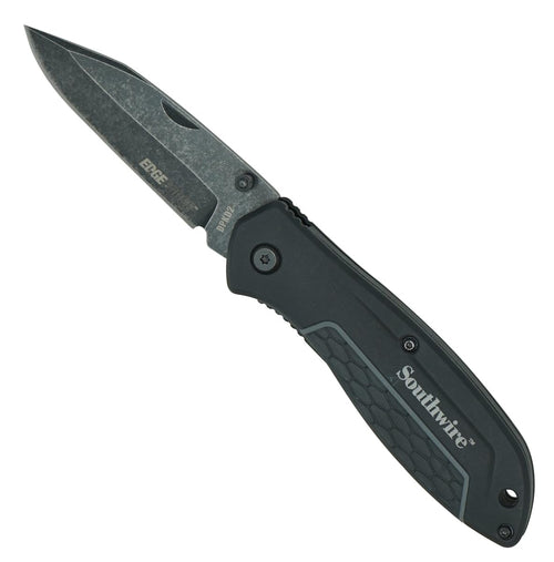 DPKD2 Southwire Tools & Equipment EDGEFORCE Pocket Knife, 3.26" blade, D2 Steel, Stonewash Black Oxide Finish For Corrosion Resistance- Smooth Blade For Everyday Use