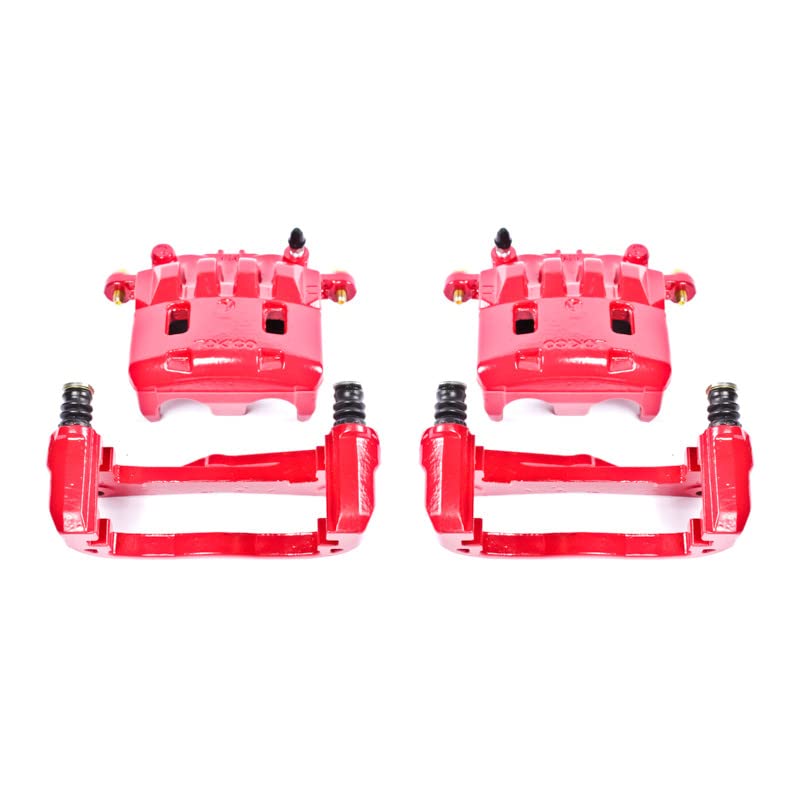 Power Stop S2682 Front Pair of High-Temp Red Powder Coated Calipers
