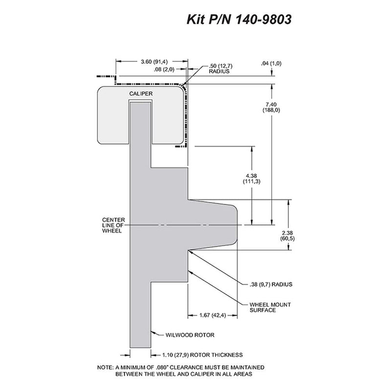 Front Hub Kit FNSL6R, 12.88", Drill, Pol