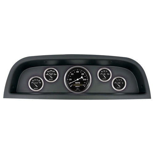 AutoMeter Dash Kit Direct Fit, (3 3/8" X1, 2 1/16" X4), Chevrolet Truck 60-63, Old TYME Black (2102-07)