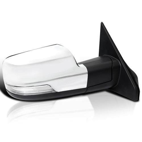 Spec-D Tuning Chrome Power Fold Heated + Puddle + Blind Spot Monitor Mirror Right Passenger Side Compatible with 2019-2024 Ram 1500, Left + Right Pair