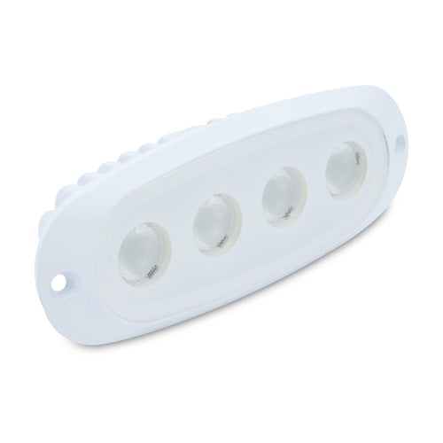 T-H Marine LED Spreader Light – Super Bright Oval Recessed Mount 4-Element Flood Deck Light for T-Top Enclosures – Powder Coated Aluminum Marine Deck Light – White, 5.875" x 1.75" x 1.625"