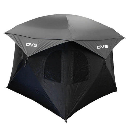 Overland Vehicle Systems Ground Tent Hub Centric - Black Body & Grey Rainfly - 420D Polyester Oxford
