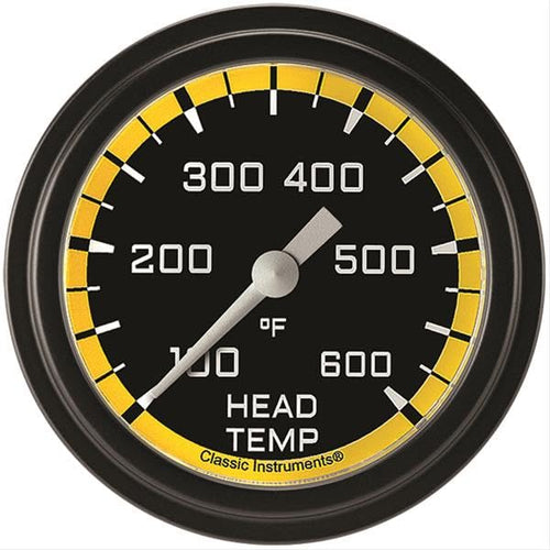 AX397YBLF Classic Instruments AutoCross Yellow 2-5/8" Cylinder Head Temperature Gauge