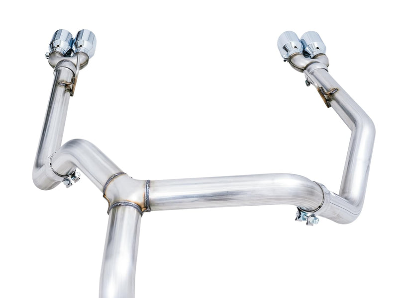 4th Gen AWE Tuning GM 1500 5.3L 0FG Catback Split Rear Exit (w/Bumper Cutouts) - Quad Chrome Tips - 3015-42201