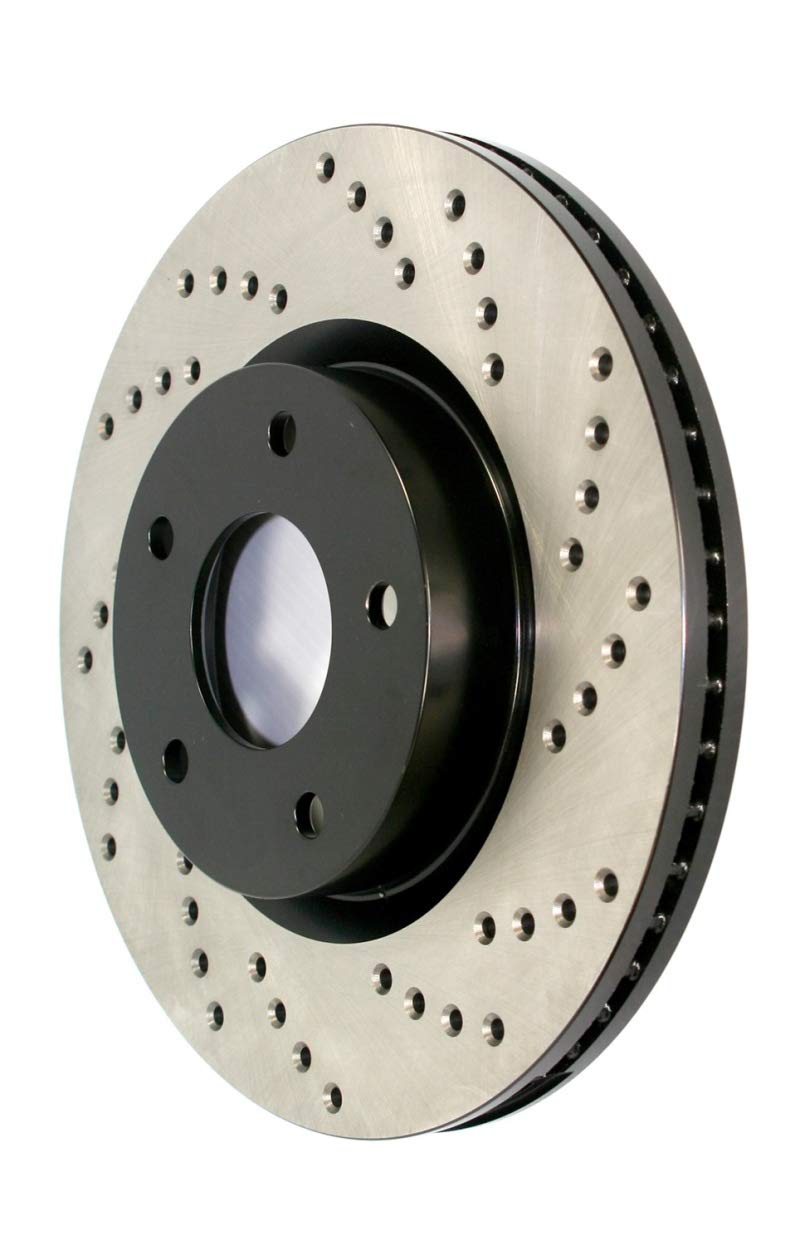 StopTech Sport 128.34144R Cross Drilled Brake Rotor (Front Right), 1 Pack