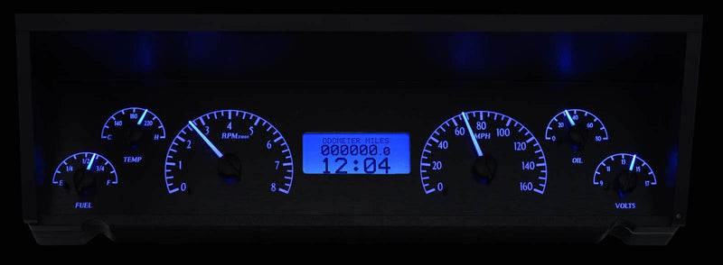 Dakota Digital VHX Analog Dash System 77 - 90 Chevy Impala / Caprice Black Alloy Blue VHX-77C-CAP-K-B