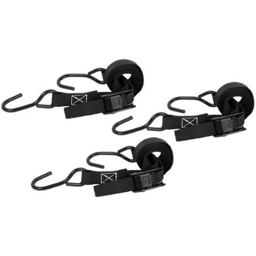 Muddy 8' X 1" Rugged Durable Reliable Adjustable Versatile Outdoor Strap with 2 Vinyl-Coated Steel Hooks, 400-lbs Maximum Capacity, 3 Pack