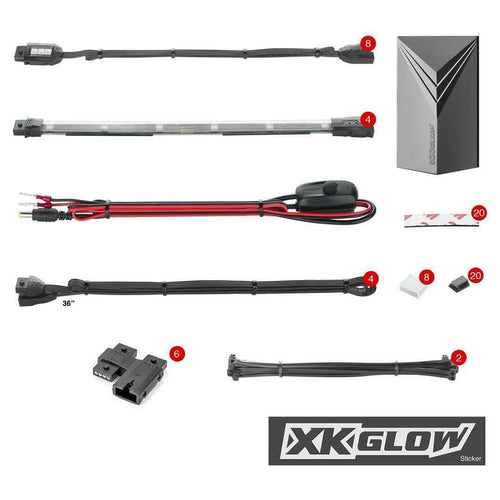 7 Color XKGLOW Remote Control Motorcycle LED Light Kit, 12Pc