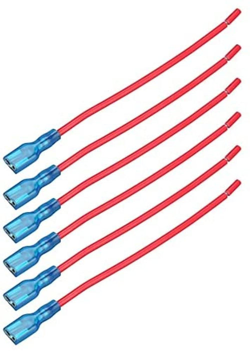 Winch Bulldog 20328- Switch Wire 5 1/4 Inch 16awg Spade to Open, Red, 6pcs