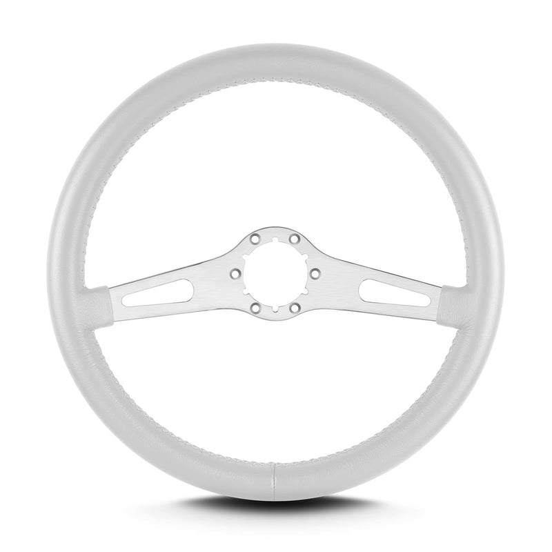 Teardrop Lecarra 65710 14" Brushed Standard Grip White 2 Spoke