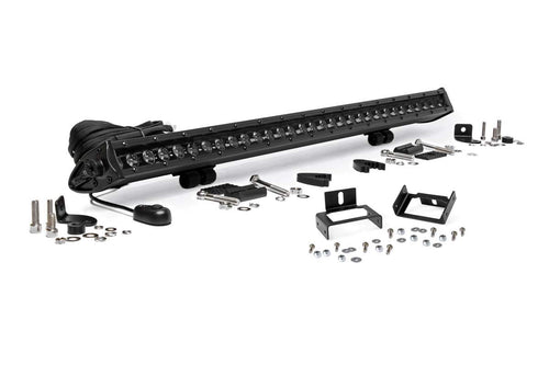 30" Rough Country Black Series Single Row LED Light Bar Grille Kit for Ford SuperDuty (2011-2016)