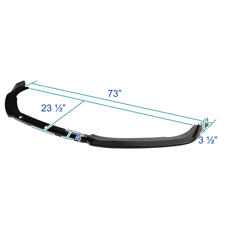 Glossy Black Spec-D Tuning Front Bumper Lip Spoiler Splitter 3PC Compatible with 2018-2020 Honda Accord