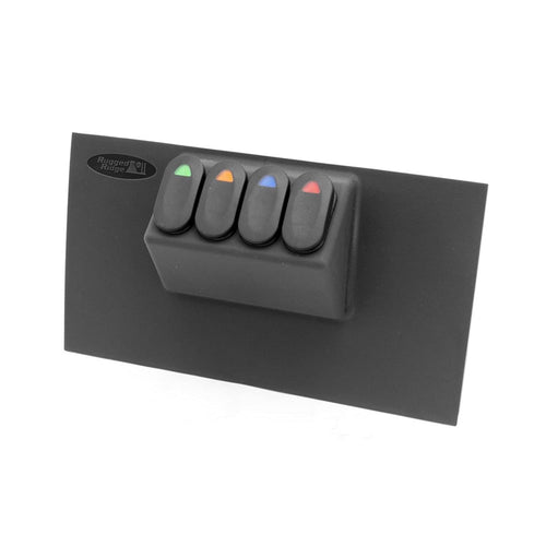 Switch Panel Rugged Ridge for Jeep Wrangler JK | Thermoplastic Olefin (TPO), Black | 17235.85 | Fits 2007-2010 Jeep Wrangler JK