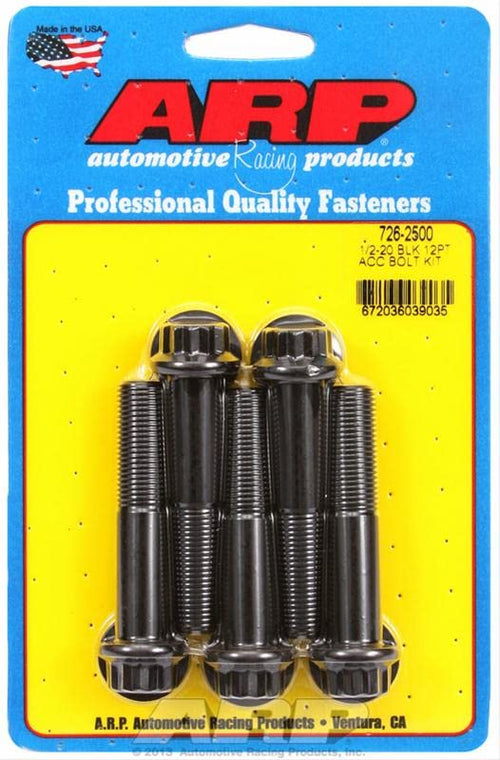 726-2500 Automotive Racing Products 1/2-20 X2.500 12pt Blk Oxide Bolts
