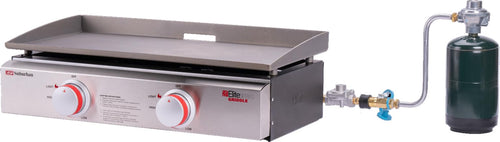23" Suburban Signature RV Griddle with Quick Connect and 1 lb. Bottle Adapter - Compact Stowable Design, 20% Hotter Than Comparable Units, CSA Certified for RV Outdoor Use (4063A)