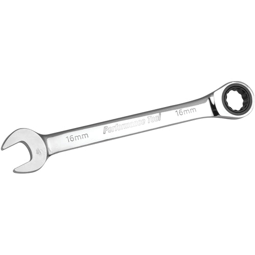 16mm Performance Tool W30356 Professional Chrome Vanadium Ratcheting Wrench