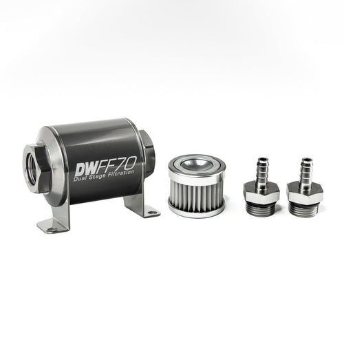 in-line DeatschWerks Fuel Filter and housing kit (8-03-070-005K-516)