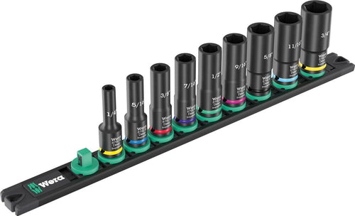 MAG RAIL B DEEP 9661 IMPERIAL 1 SOCKET SET,3/8" DRIVE,9PC