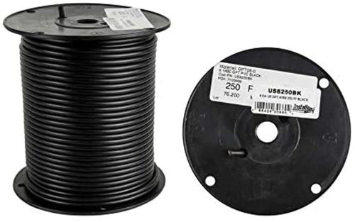 8 Ga Install Bay US GPT All Copper Primary Wire Black - Coil of 250 Ft