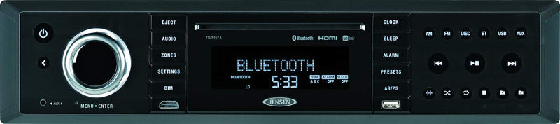 Jensen 3-Speaker JWM92A Zones Slimline Theater-Style DVD|USB|AUX|HDMI|App Ready Bluetooth Wallmount Stereo, Speaker Output 20X 8 Watt, Plays: CD/CD-R/CD-RW/DVD/DVD+R/DVD+RW/DVD-R/DVD-RW/MP3/WMA/JPEG