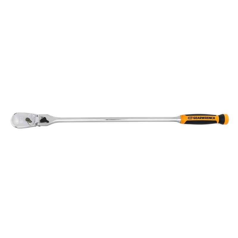 90 Tooth GEARWRENCH 1/2" Drive Dual Material Locking Flex Head Teardrop Ratchet 24" - 81372T, Multi, One Size