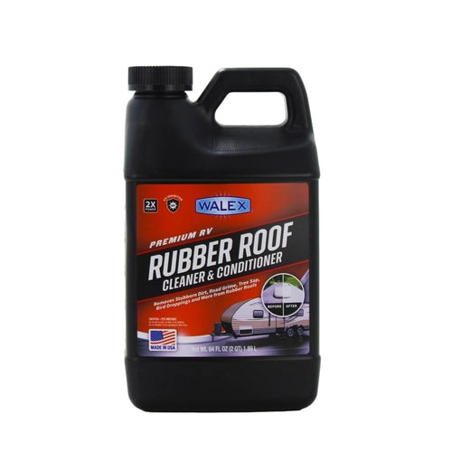Walex Rubber Roof Cleaner/Conditioner RV - Removes Dirt, Road Grime, Tree Sap, Bird Droppings & More, Conditions RV Roof After Application; Great for RVs, Campers, Motorhomes, & Trailers, 64 oz