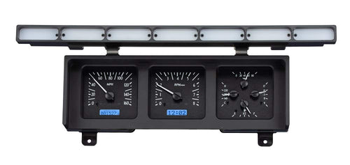 Dakota Digital VHX System Compatible with 1980-86 Ford Pickup - Black Alloy Style Face w/Blue Display