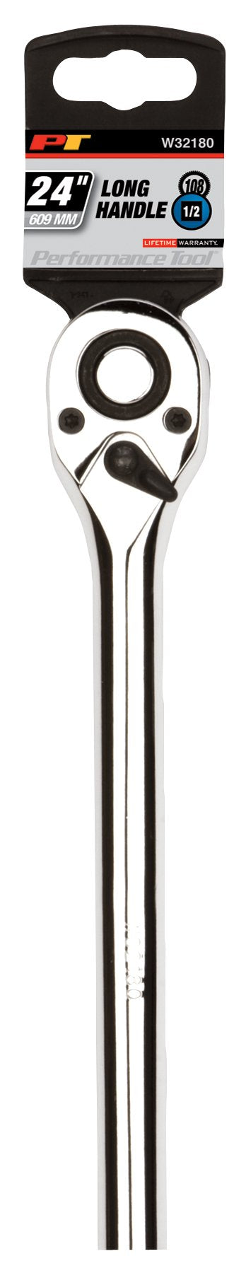 W32180 Performance Tool 1/2-Inch Drive Long Handle Ratchet, 1-Pack