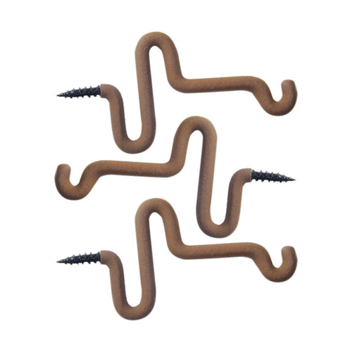 HME Accessory Extra Long Coated Hunting Hook Convenient Way to Hold Multiple Items Sharp Tip Easily Screws into Tree, 3 Pack (Bister)