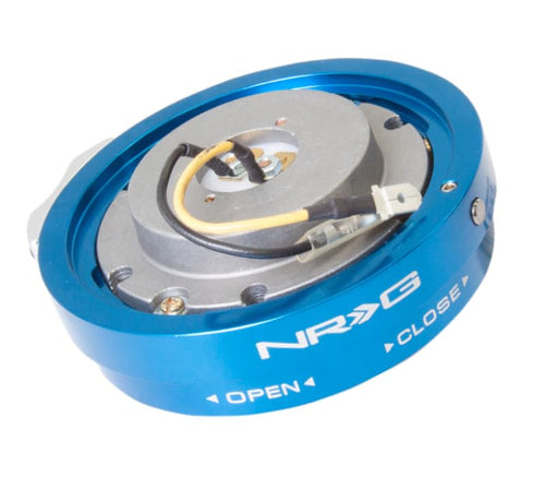 Thin Version NRG Innovations Steering Wheel Quick Release Hub, 6x70 & 6x74mm Bolt Patterns, 1" Depth Universal Quick Release Kit, Blue, NRG-SRK-400BL