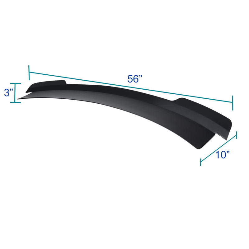 Spec-D Tuning MD Style Matte Black High Kick ABS Rear Trunk Spoiler Compatible with 2015-2022 Ford Mustang Models