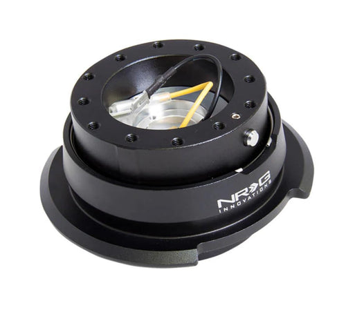 NRG Innovations GEN 2.8 NRG-SRK-280BK-CG Steering Wheel Quick Release Adapter, 6-Hole & 6x70 and 6x74mm Bolt Patterns Black/Chrome Gold Ring