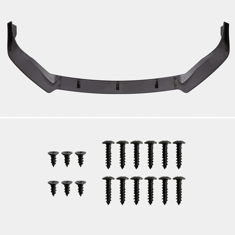 Matte Black Spec-D Tuning Front Bumper Lip Spoiler Splitter Kits 3PC Compatible with 2016-2019 Nissan Sentra