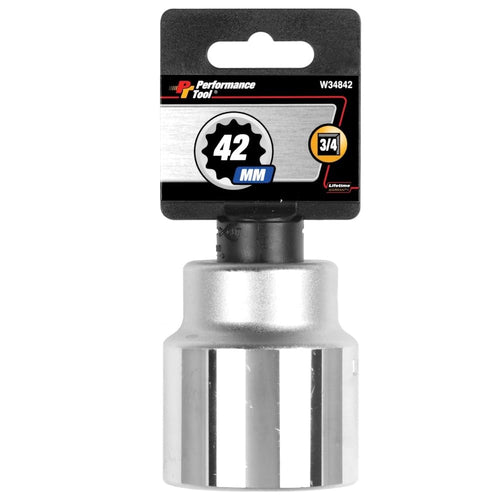 W34842 Performance Tool 3/4-Inch Drive 12-Point Standard Socket 42mm