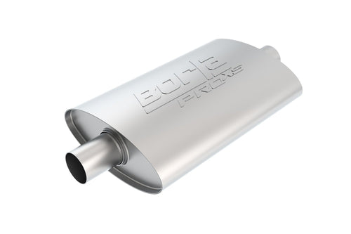 ProXS BORLA 40363 Muffler 2.25" Center Inlet/ 2.25" Center Outlet, 4" x 9.5" Oval, 14" Long Body, 19" Overall Length. Universal Part. Reversible Design.