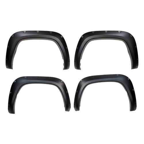 TrailFX Pocket Fender Flares TFT3004S Fits 2022-2025 Toyota Tundra Smooth Black Paintable 1.75" Front & Rear Flares, 4.5" Flare Height, Set of 4 with Stainless & Black Rivets TrailFX TFT3004S
