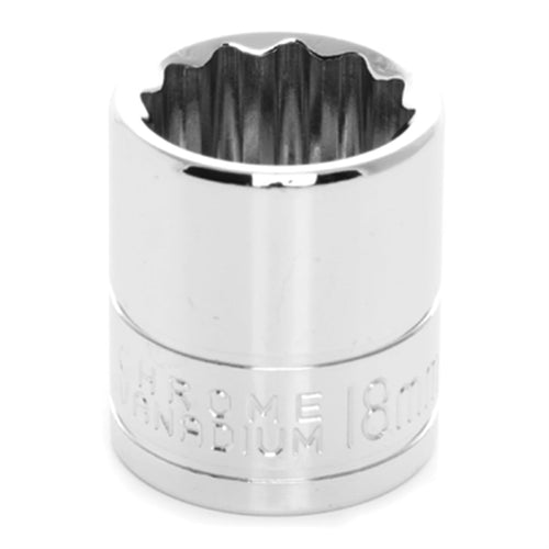 W38818 Performance Tool 3/8-Inch Drive 12-Point Socket, 18mm