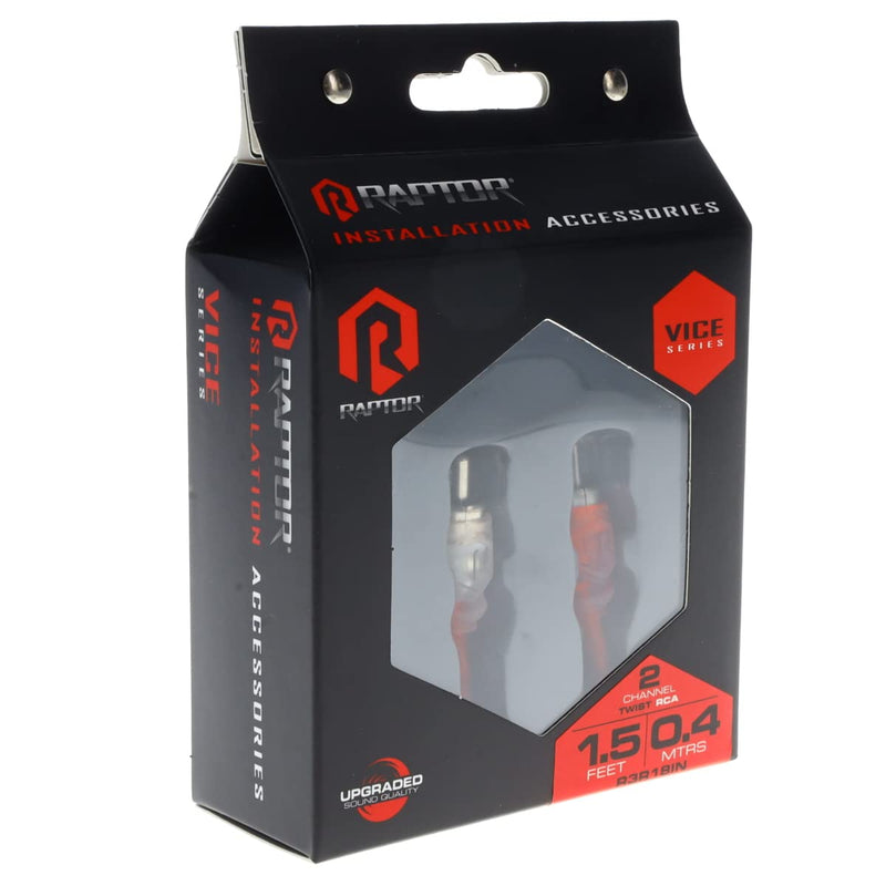 Raptor 1.5 Foot R3R18IN Coax 2 Channel RCA Cable